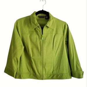 Relativity Green Utility Jacket Classic Collar Lightweight, Size L
